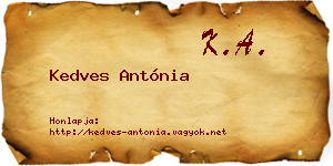 Kedves Antónia névjegykártya