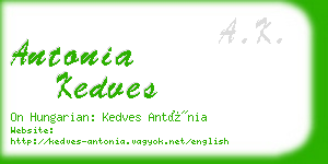 antonia kedves business card